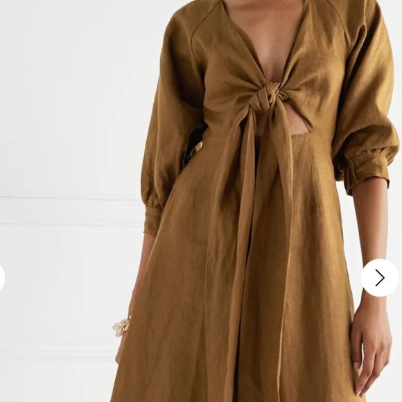 NICHOLAS Dresses & Skirts - Nicholas Asilah Tie-Front Midi Linen Dress sz 4 NWT